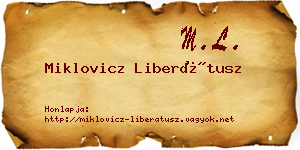 Miklovicz Liberátusz névjegykártya